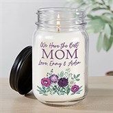 Floral Love For Mom Personalized Farmhouse Candle Jar - 30629