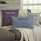 Stick Figure Family Personalized Throw Pillows - 30844