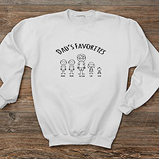 Dads Stick Figure Family Personalized Sweatshirts - 30864