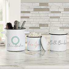 Simple  Sweet Personalized Enamel Storage Jars - 30966