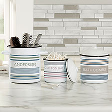 Turkish Stripes Personalized Enamel Storage Jars - 31102