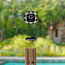 Black  White Buffalo Check Personalized Wind Chimes - 31105