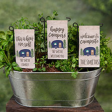 Happy Campers Personalized Camping Mini Garden Flags - 31136