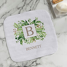 Spring Greenery Monogram Personalized Washcloth - 31209