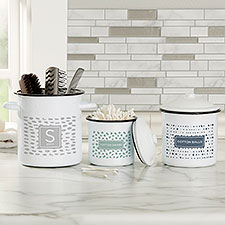 Modern Spots Personalized Enamel Jars - 31234