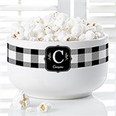 Black & White Buffalo Check Personalized Bowl - 31291