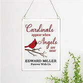 Cardinal Memorial Personalized Hanging Glass Wall Decor - 31409