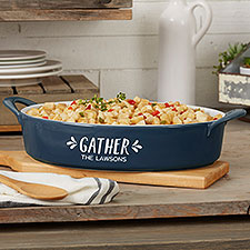 Gather  Gobble Personalized Classic Oval Ceramic Bakeware - 31981