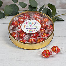 Pastel Birthday Personalized Lindt Chocolate Gift Tins - 32443D