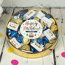 Bold Birthday Personalized Tin with Hersheys  Reeses Mix - 32448D