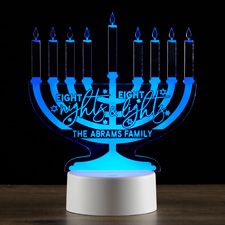 Hanukkah Menorah Personalized LED Sign - 32649