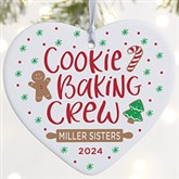 Cookie Baking Crew Personalized Heart Ornaments - 32720