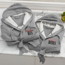 His  Hers Personalized Sweatshirt Robes - 33292