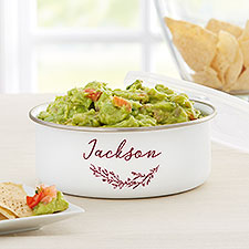 Farmhouse Floral Personalized Enamel Bowl with Lid  - 33897