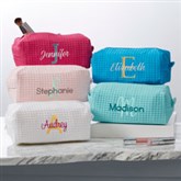 Playful Name Personalized Waffle Weave Makeup Bags - 33917