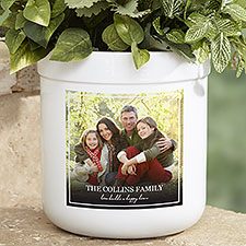 Photo  Message For Family Personalized Outdoor Flower Pot  - 34151