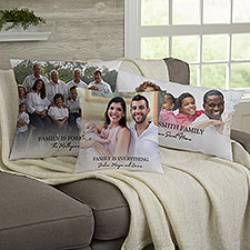 Photo  Message For Family Personalized Throw Pillows  - 34197