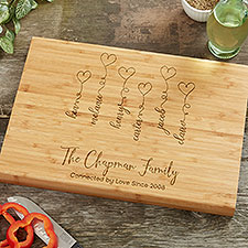 Connected By Love Personalized Bamboo Cutting Boards  - 34857