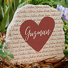 Family Heart Personalized Standing Garden Stone - 34899