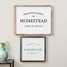 Family Market Homestead Personalized Barnwood Sign - 34980