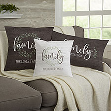 Family Wreath Personalized Throw Pillows - 35328