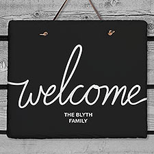 Hello  Welcome Personalized Slate Plaque  - 35343