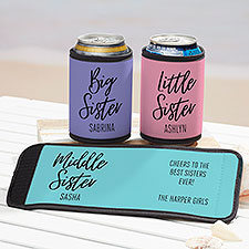 Sisters Forever Personalized Beer Can  Bottle Wrap  - 35751