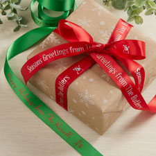 Personalized Holiday Satin Gift Ribbon - 35952D