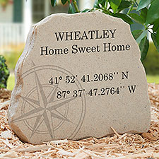 Latitude  Longitude Personalized Standing Garden Stone  - 36091