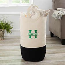 Lavish Last Name Embroidered Canvas Storage Tote  - 36871