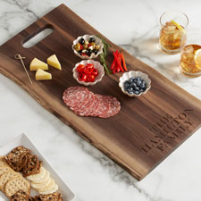 Personalized Live Edge Walnut Single Handle Charcuterie Board  - 37091D