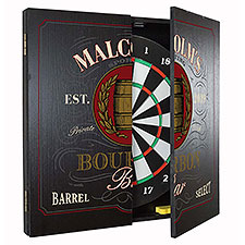 Personalized Bourbon Bar Dartboard  Cabinet Set  - 37386D