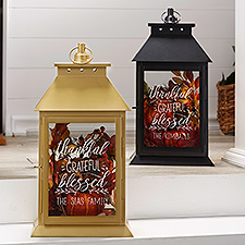 Thankful Personalized Decorative Candle Lantern  - 37397