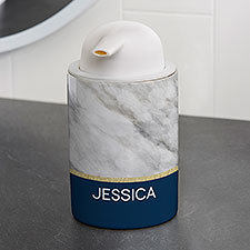 Personalized Ceramic Soap Dispenser - Marble Chic - 38141