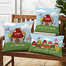 Mushroom Family Personalized Outdoor Throw Pillows  - 38163