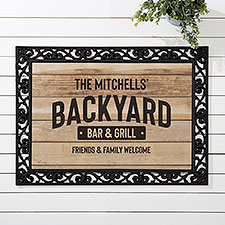 Backyard Bar  Grill Personalized Doormats  - 38595