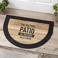 Backyard Bar  Grill Personalized Half Round Doormat  - 38596