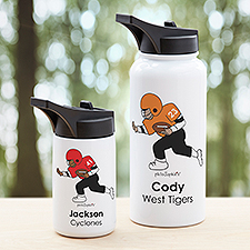 philoSophies® Football Personalized Double-Wall Vacuum Insulated Water Bottle  - 39282