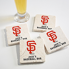 MLB San Francisco Giants Personalized Tumbled Stone Coaster Set  - 39431