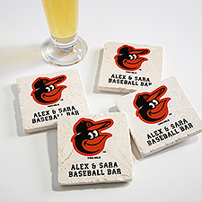 MLB Baltimore Orioles Personalized Tumbled Stone Coaster Set  - 39434