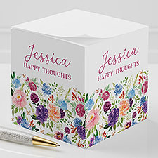 Forever Floral Personalized Paper Note Cube  - 39900