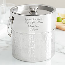 Engraved Message Hammered Metal Ice Bucket  - 40965