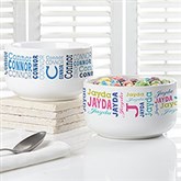 Trendy Repeating Name Personalized 14 oz. Snack Bowl - 41133