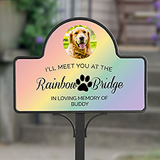 Rainbow Bridge Pet Memorial Personalized Photo Magnet Sign  - 41427