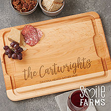 Smile Farms - Seasonally Script Personalized Maple Charcuterie Board - 41614