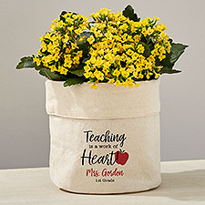 Personalized Canvas Flower Planter - Inspiring Teacher - 41705