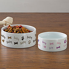 Playful Puppy Personalized Pet Bowls  - 41726