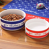 Personalized Ceramic Cat Bowls - Kitty Kitchen - 4299