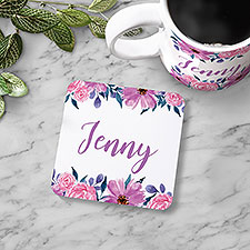 Feminine Florals Personalized Coaster - 43552