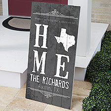 State of Love Personalized Standing Wood Sign - 43706